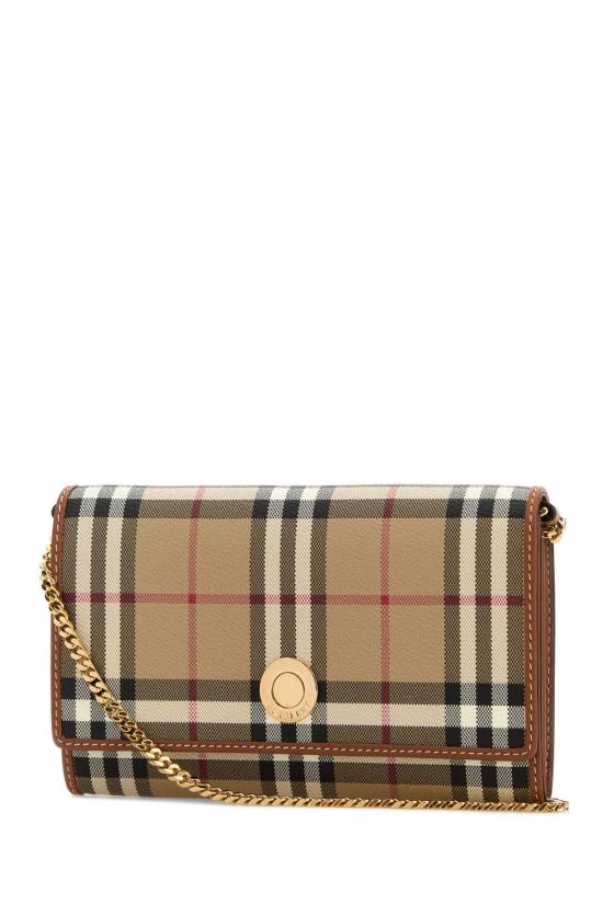 26FW 버버리 체크 체인 스트랩 월렛 8109798 A9534 TAN - BURBERRY