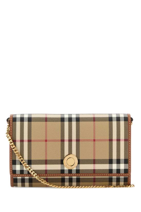26FW 버버리 체크 체인 스트랩 월렛 8109798 A9534 TAN
