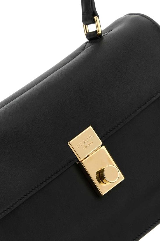  프라다 소프트 사운드 미디움 레더 숄더백 1BN0232CYS F0002 BLACK - PRADA