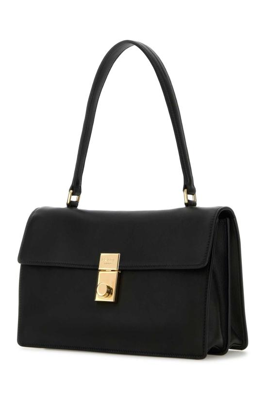  프라다 소프트 사운드 미디움 레더 숄더백 1BN0232CYS F0002 BLACK - PRADA