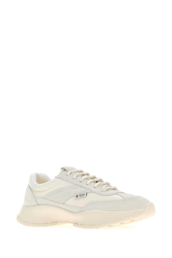 26FW 프라다 메쉬 패브릭 앤 스웨이드 스니커즈 1E503OF0453ZO7 F0009 BIANCO - PRADA