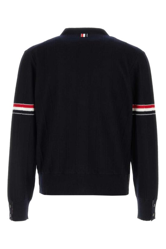 25FW 톰브라운 울 릴렉스드 브이넥 암밴드 가디건 MKC519AY1002 415 NAVY - THOM BROWNE