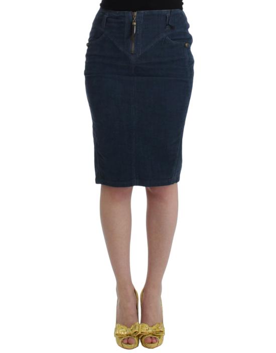  로베르토 카발리 스커트 SIG11824 BLUE