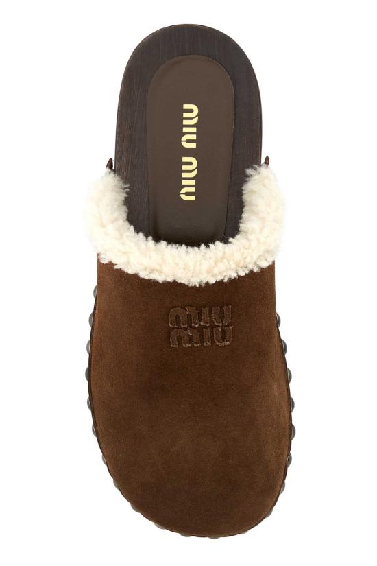 25FW 미우미우 뮬/슬리퍼 5Z504EFZF30Z0G F0324 BROWN - MIU MIU