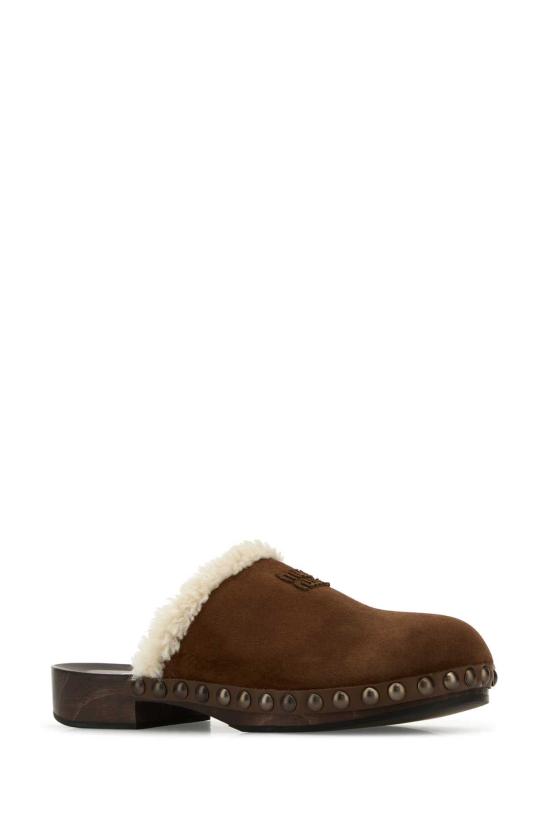 25FW 미우미우 뮬/슬리퍼 5Z504EFZF30Z0G F0324 BROWN - MIU MIU