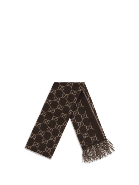 26FW 구찌 GG 캐시미어 스카프 8123174GABX 2579 BROWN - GUCCI