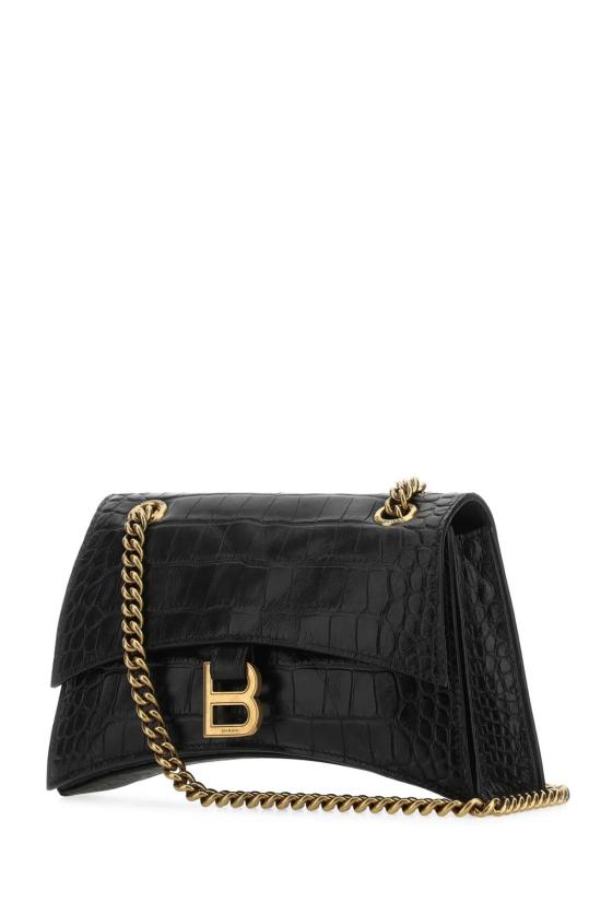  발렌시아가 크러쉬 스몰 체인 백 크로커다일 엠보스 716351210IX 1000 BLACK - BALENCIAGA