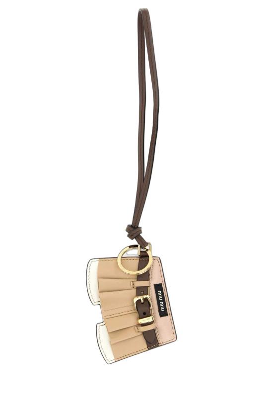 25FW 미우미우 레더 키체인 트릭 5TL5312CUK F0065 BEIGE