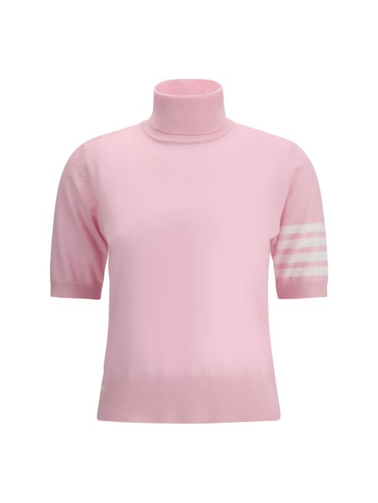 26FW 톰브라운 파인 메리노 4바 릴렉스드 숏슬리브 터틀넥 니트 FKA434AY1014 680 PINK