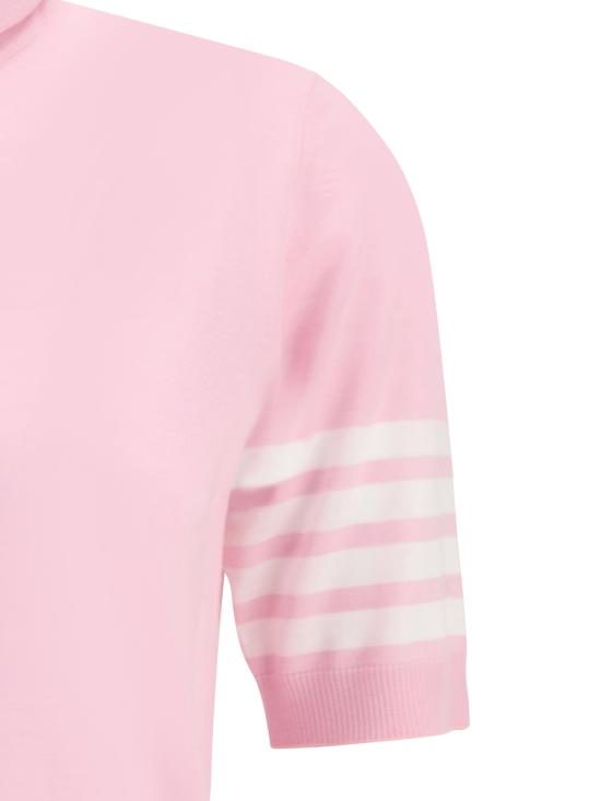 26FW 톰브라운 파인 메리노 4바 릴렉스드 숏슬리브 터틀넥 니트 FKA434AY1014 680 PINK - THOM BROWNE
