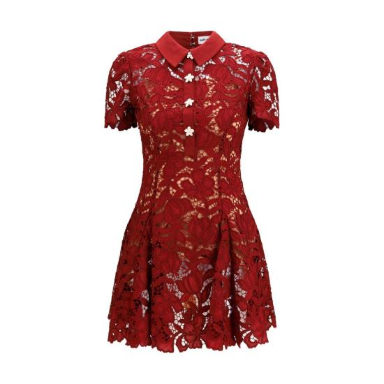 26FW 셀프 포트레이트 원피스 SEPF26111SABUBURGUNDYBB RED