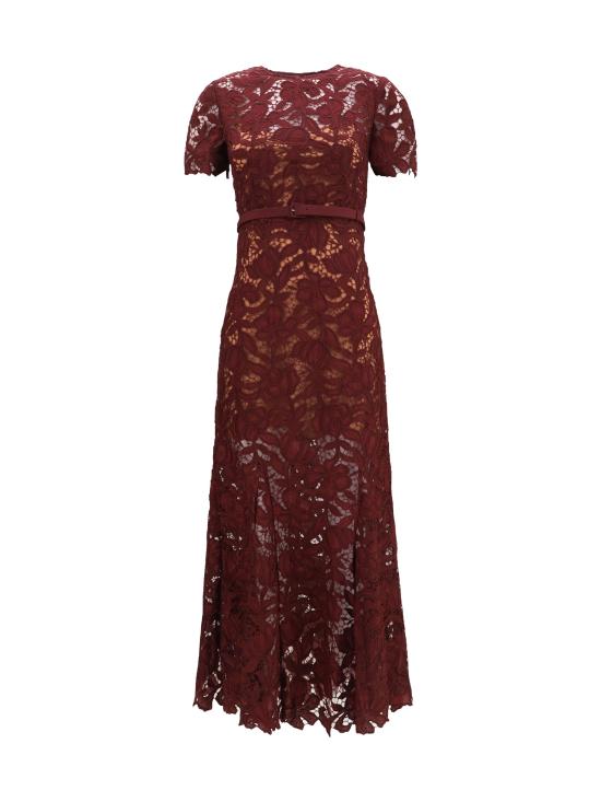 26FW 셀프 포트레이트 원피스 PF26107MBU BURGUNDY