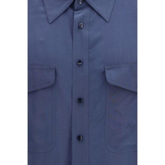 26SS 생로랑 셔츠 SA854249Y2N494812BB BLUE - SAINT LAURENT