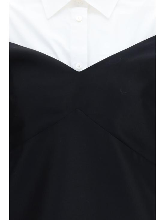 26FW 발렌시아가 하이브리드 셔츠 미니 드레스 A00296TUT22 1000 BLACK - BALENCIAGA