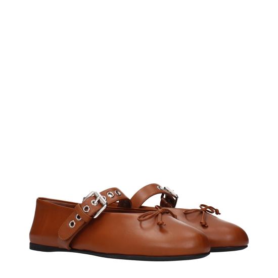  미우미우 플랫 슈즈 MI15582140367113BT BROWN - MIU MIU