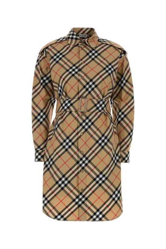26SS 버버리 체크 코튼 셔츠 드레스 8086610 B9368 BEIGE - BURBERRY