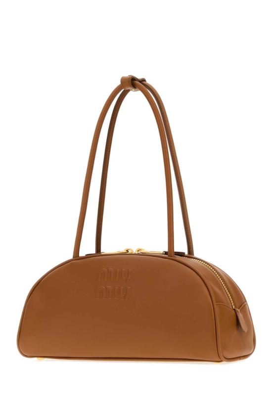 26FW 미우미우 보 레더 미디엄 토트백 5BB1932CRW F0046 BROWN - MIU MIU