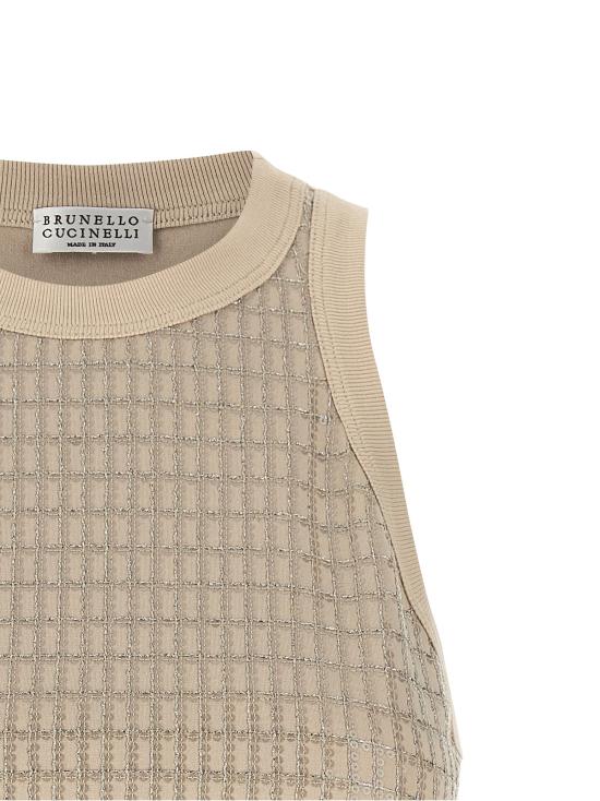 26SS 브루넬로 쿠치넬리 민소매 티셔츠 BR326438BM BEIGE - BRUNELLO CUCINELLI