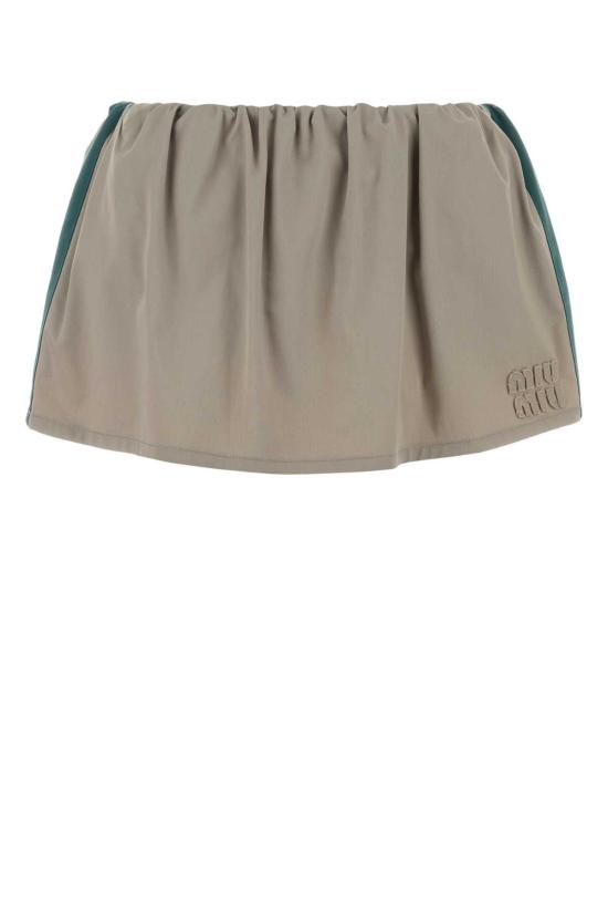 26SS 미우미우 워시드 트윌 미니스커트 MG2638SOOO19CT F0D3K BEIGE