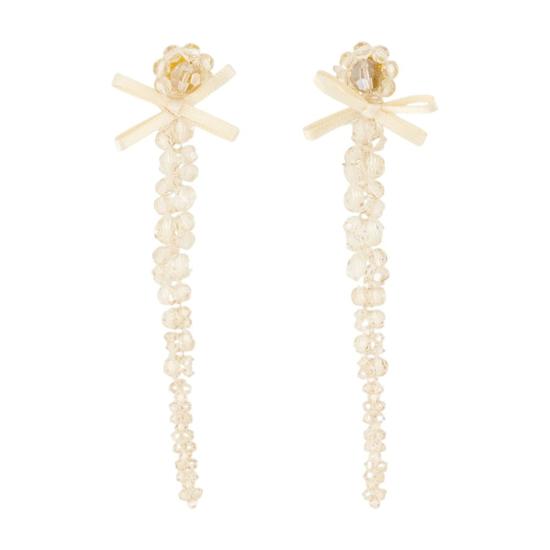 25FW 시몬로샤 쁘띠 보우 드립 크리스탈 이어링 SMR024334 YELLOW - SIMONE ROCHA