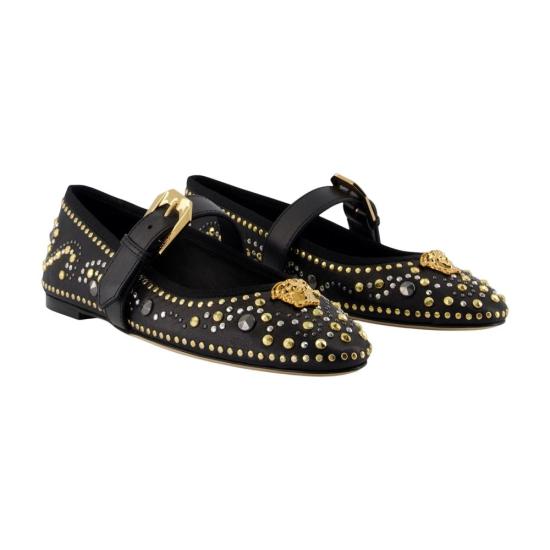 25FW 베르사체 플랫 슈즈 CONFIG VERS24307 BLACK - VERSACE