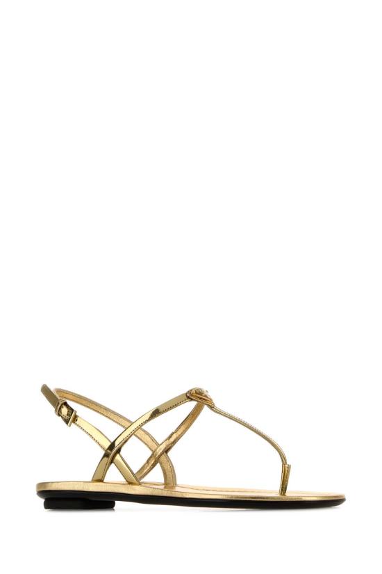  프라다 삼각로고 페이턴트 플립플랍 샌들 1Y395OF0053AU1 F0522 GOLD - PRADA