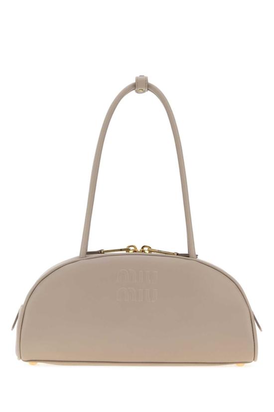 26FW 미우미우 보 레더 미디엄 토트백 5BB1932CRW F0D32 BEIGE