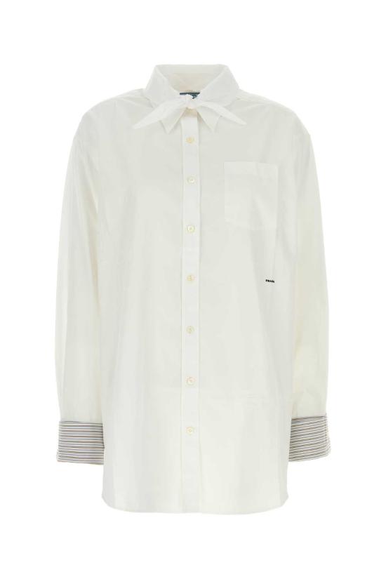 26FW 프라다 오버사이즈 포플린 셔츠 P470JRSOOO6283 F0009 WHITE