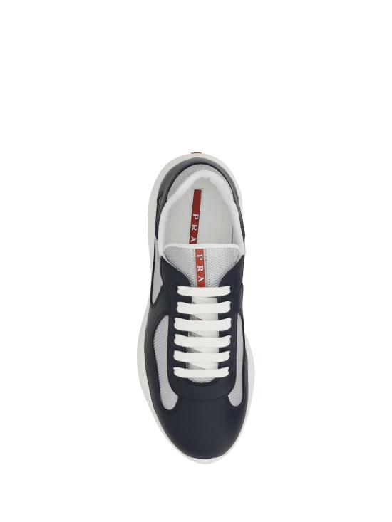 26FW 프라다 아메리카 컵 가죽 레더 로우탑 스니커즈 4E3400FG0006GW F0W4C BALTICO ARGENTO - PRADA