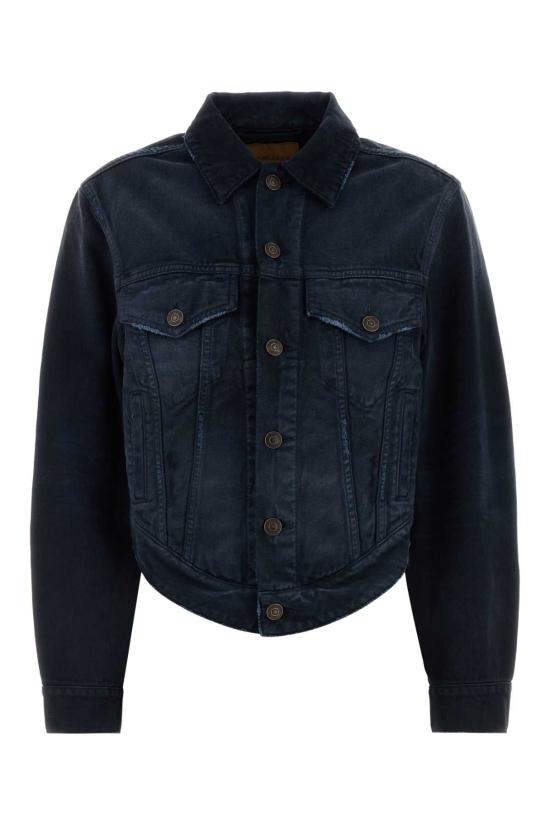 26SS 발렌시아가 커브드 웨이스트밴드 자켓 856423TTW64 8074 NAVY