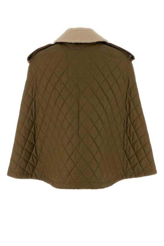 26SS 버버리 시얼링 칼라 퀼팅 코튼 히스 케이프 8122271 C2556 KHAKI - BURBERRY