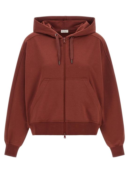 26SS 브루넬로 쿠치넬리 후드 티셔츠 BR337989BM RED