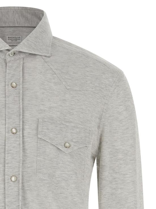 26SS 브루넬로 쿠치넬리 셔츠 BR317845BM GRAY - BRUNELLO CUCINELLI
