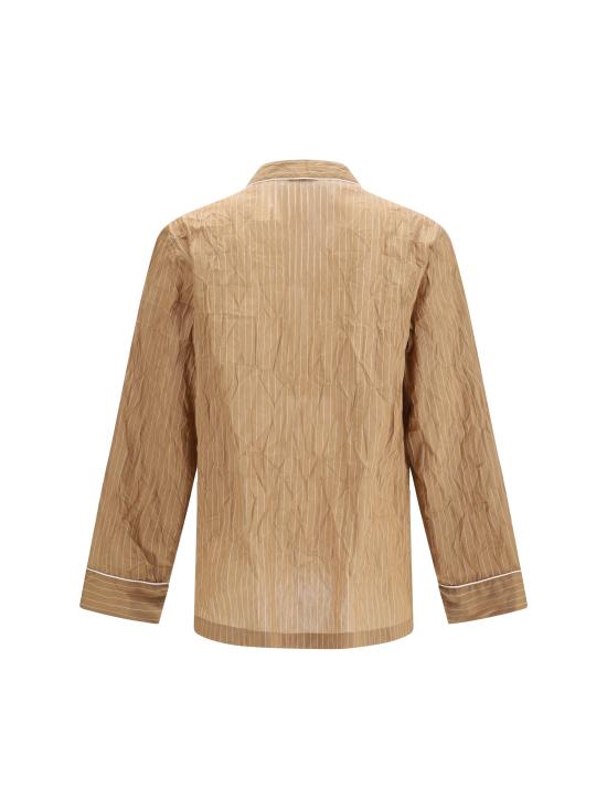 26SS 돌체앤가바나 크링클 스트라이프 패브릭 셔츠 스타일 배니티 로브 G2WK2TFBMFT S8054 BEIGE - DOLCE & GABBANA