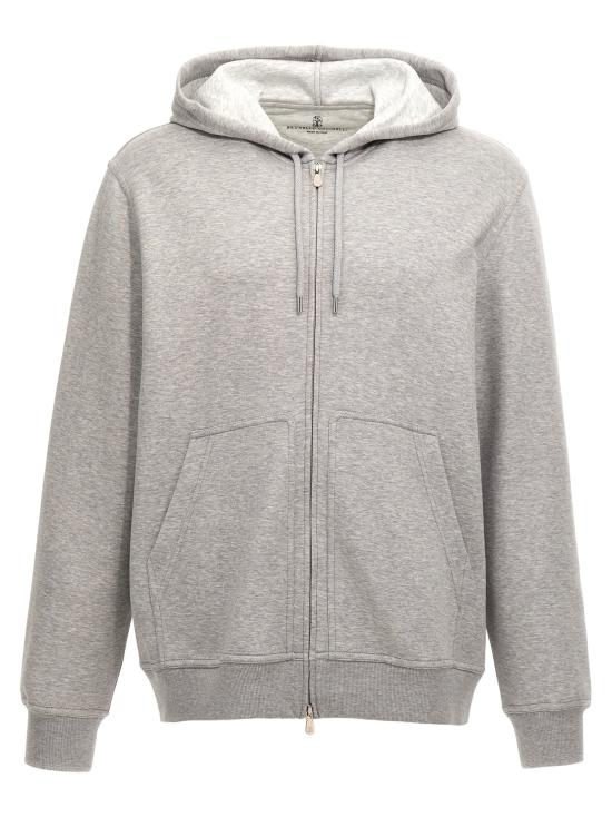 26SS 브루넬로 쿠치넬리 후드 티셔츠 BR290791BM GRAY