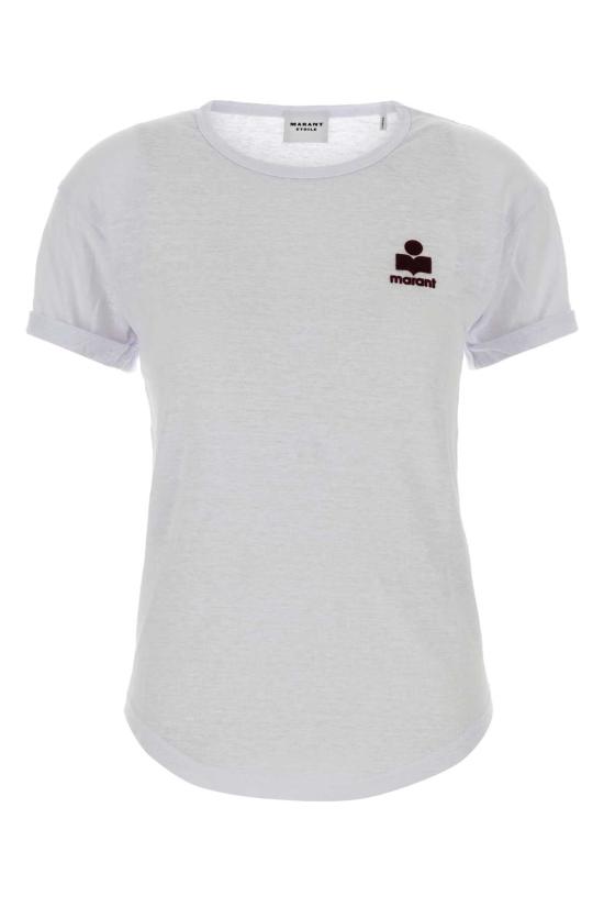 26SS 이자벨마랑에뚜왈 콜디아 플록 리넨 티셔츠 콜디아 플록 리넨 티셔츠 TS0315FAA1N09E WHBY WHITE