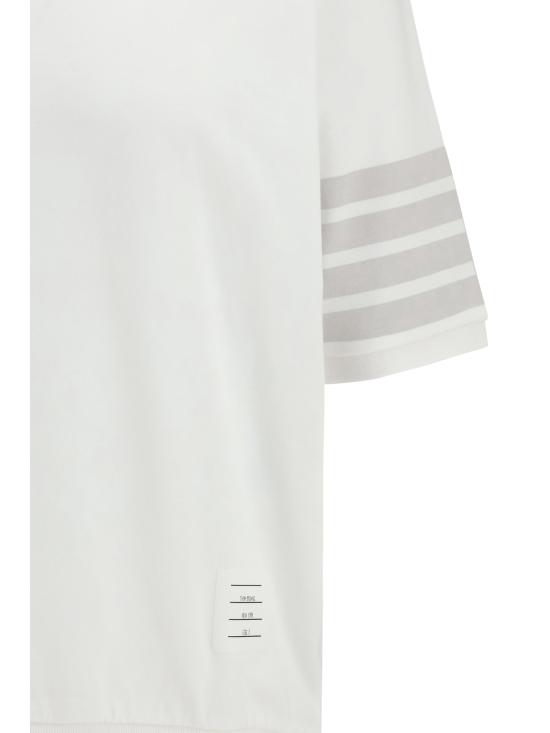 26FW 톰브라운 코튼 저지 4바 티 MJS303AJ0253 100 WHITE - THOM BROWNE