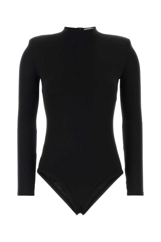 26FW 질샌더 바디수트 티셔츠 J03NC0355J20406 001 BLACK