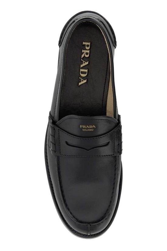 26SS 프라다 레터링 로고 텍스처드 레더 로퍼 2DB238FX000UZE F0002 BLACK - PRADA
