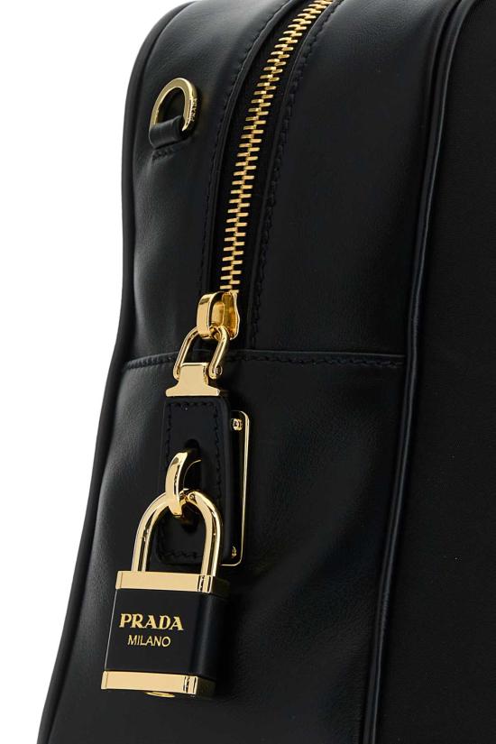  프라다 라지 리나일론 앤 레더 탑 핸들 백 1BB131VODO2C8Q F0002 BLACK - PRADA