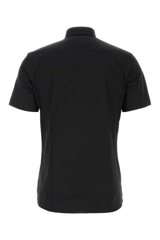  버버리 슬림핏 스트레치 코튼 셔츠 8079596 A1189 BLACK - BURBERRY