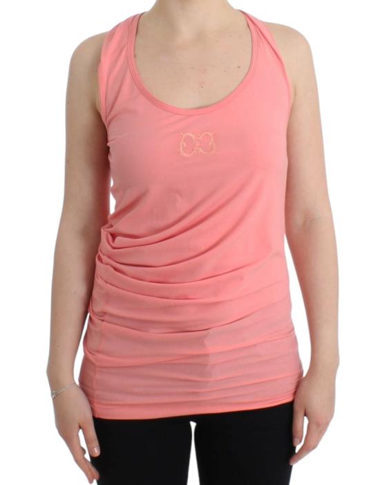  로베르토 카발리 민소매 티셔츠 SIG11612 PINK