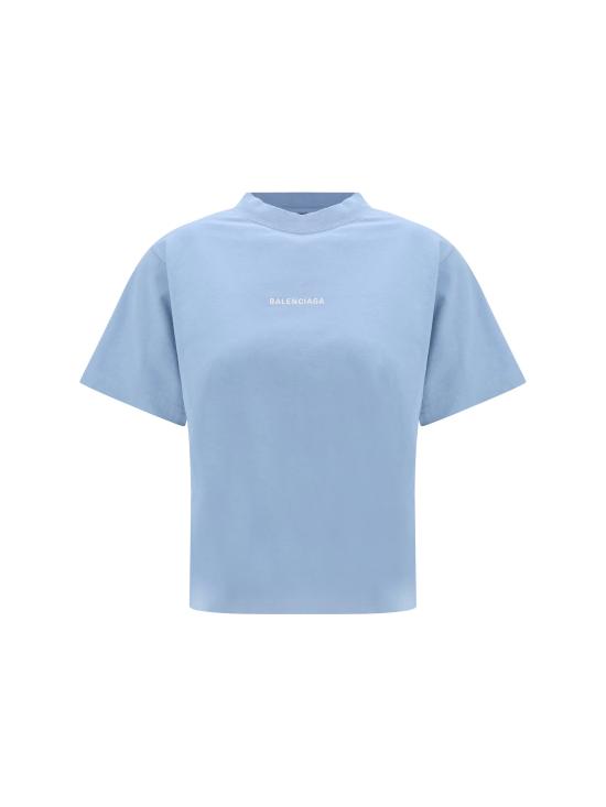 26SS 발렌시아가 백 미디엄 핏 티셔츠 850990TTVJ1 4773 BLUE