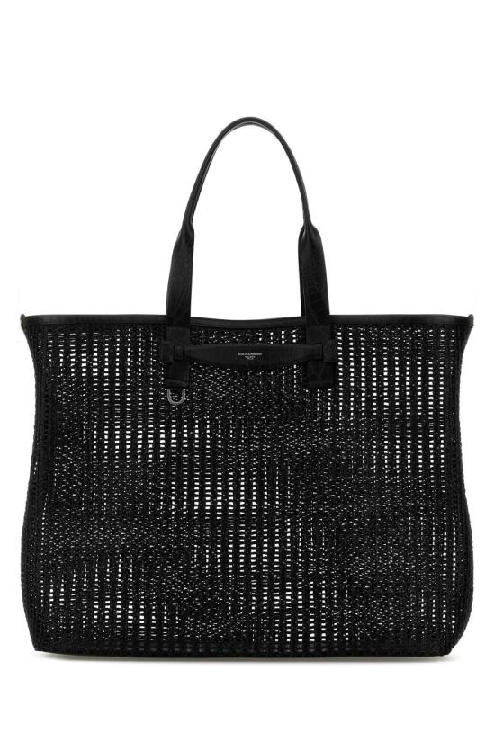  돌체앤가바나 Woven mesh and calfskin 쇼퍼백 BM2453A9O94 8B956 BLACK