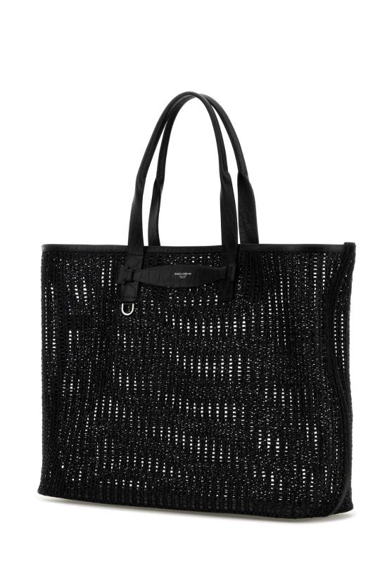  돌체앤가바나 Woven mesh and calfskin 쇼퍼백 BM2453A9O94 8B956 BLACK - DOLCE & GABBANA