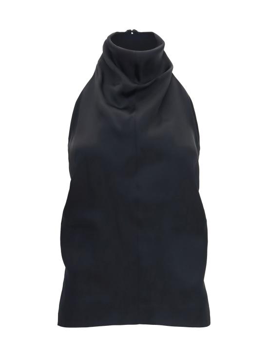 26FW 케이트 로네 플롱제 레더 홀터넥 탑 24874120 200 BLACK