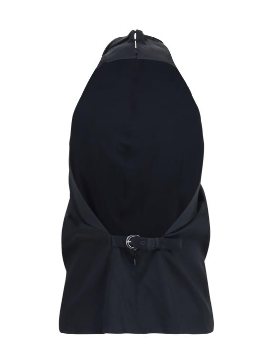 26FW 케이트 로네 플롱제 레더 홀터넥 탑 24874120 200 BLACK - KHAITE