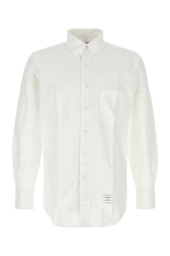 26SS 톰브라운 옥스포드 클래식 그로그랭 플래킷 셔츠 MWL010EF0313 100 WHITE