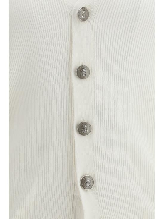 26SS 브루넬로 쿠치넬리 잉글리시 립 가디건 M29400116 CO312 WHITE - BRUNELLO CUCINELLI