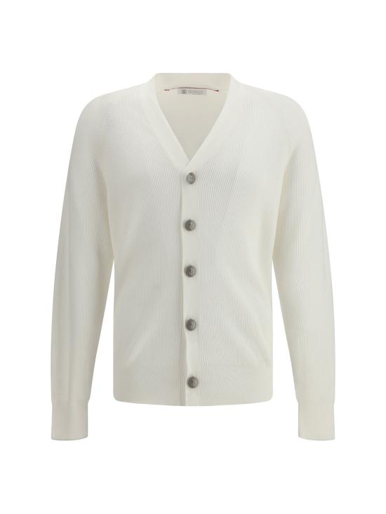 26SS 브루넬로 쿠치넬리 잉글리시 립 가디건 M29400116 CO312 WHITE